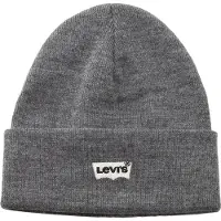 Levi's Batwing Embroidered Slouchy Beanie Black Size: OS | Hats & Caps Outlet | Heren | Grijs