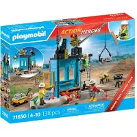 Playmobil Action Helden - Bouwwerf - 71650 - 138 Onderdelen - - OneSize - Speelgoed
