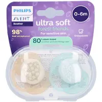 Philips AVENT Ultra Soft – Superzachte siliconen fopspeen (0-6 mnd) – Voor gevoelige huid – 2 stuks - SCF091/41