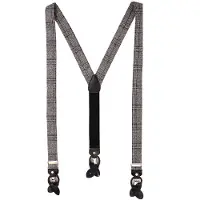 Tresanti Set stropdas met pochet en bretels ruit grijs