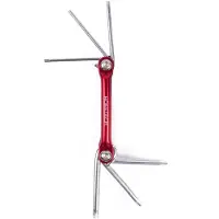 Benson Vouwbare torx set - verchroomd - 6-delig - met aluminium houder - rood