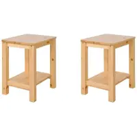 Homestyle4u Krukjes - Hocker - Zitbank - set van 2 - Massief Grenenhout - Natuur