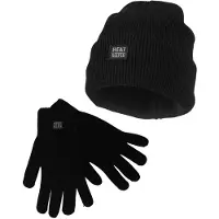 Heatkeeper Heren Winter Thermo Set - Muts + Handschoenen - Zwart - Maat XXL