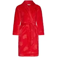 Rebelle Badjas - Aspen Ski - Fleece - Rood - Hartjes - Maat 152