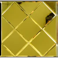 BES LED Zelfklevende Mozaïek Tegel - Afimera Gold Glass - Goud - 300x300x4mm