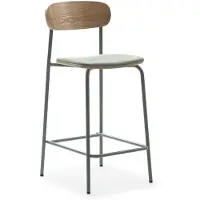 CALICOSY - Set van 2 krukken in stof met metalen poten H66 cm - ADRIANA