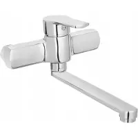 Invena Verso Keukenkraan Wandmontage Zilver - Draaibare Uitloop