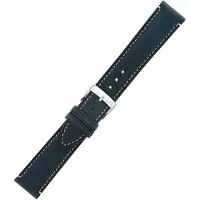 Morellato Greco Blauw Leren Smartwatchband 22 mm - Handgemaakt