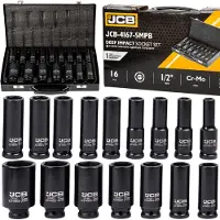 JCB Slagdoppenset 1/2" 10-36mm 16 Delig - Cr-Mo Staal