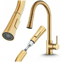 ARI Keukenmengkraan Goud Uittrekbaar | Flexibele Uitloop 360°