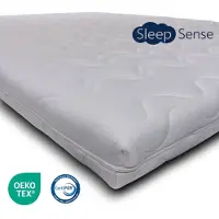 Sleep sense topper 90x200 - topdekmatras - topmatras - HR Koudschuim - circa 9 cm dik - Anti Allergisch - Afritsbare hoes - Gemiddeld hardheid - 100% veilig