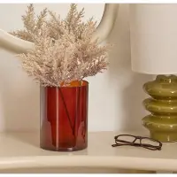 Atmosphera Lidy Glazen Vaas 20 cm - Amber Bruin - Diameter 14 cm - Woondecoratie - Bloemenvaas - Doorzichtig - Glas