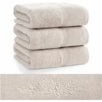 Eurofirany Luxe Katoenen Handdoek 50x90 cm - Beige, Zacht & Absorberend