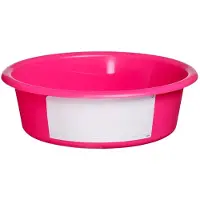 Vplast Voerbak 6L - Ronde Voederbak zonder Deksel - Voeremmer voor Paarden en Boederijdieren - Dierenvoer - Voerbak voor Dierenvoeding - Roze