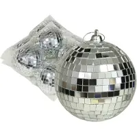 Othmar decorations Discobal kerstballen -12x- zilver - 8 cm - kunststof -spiegelbol