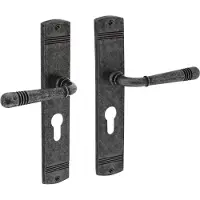 Intersteel deurklink Helena op schild PC72 oud grijs