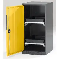 ASECOS Chemicaliënkast, vleugeldeur, 2 uittrekbare bakken, 545x520x1105 mm, veiligheid: