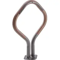 Mottez fietsenrek, voor 2 fietsen of 2 motoren, rubberen boemerang, verwijderbare poten, B 190 x D 560 x H 800 mm, staal, roestbruin-zwart