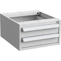 Treston Onderstelcontainer voor werktafels, centrale vergrendeling, met ESD-bescherming, B 450 x D 520 mm, 2 laden