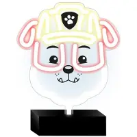 Spin Master Neon LED Rubble - Paw Patrol - Tafellamp - Bureau lamp - Paw Patrole Rubble lamp - Lamp