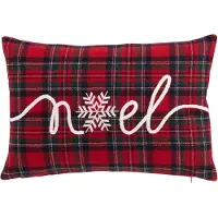 J-Line kussen Noël - wol - kerstrood/wit