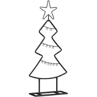 vidaXL Metalen kerstboom met standaard Zwart 60 cm Staal