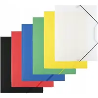 D.Rect A4 Plastic Mapjes met Elastiek - 6 Stuks, 6 Kleuren Mix