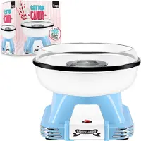 GADGY Suikerspinmachine Retro Blauw - Met 10 Stokjes en Maatlepel - Suikerspinmakers - Snoep - Kinderfeestje