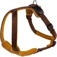Hunter - Harness Neoprene - Hondentuig Bauchumfang 42-53 cm - Halsumfang 39 cm, bruin/ karamell