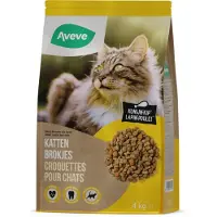 Aveve - Droogvoer voor Katten - Adult - Kip - 4 kg - Anti-Haarbal