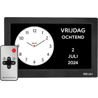 BBrain Basic - Analoge Dementieklok 10 inch - 21 herinneringen - Zwart