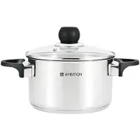 Ambition Ontario Kookpan 3.4L RVS met Glazen Deksel