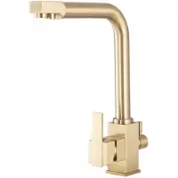 Gamma NOOK Kraan 3-Weg Geborsteld Goud - Keuken - Filterwater