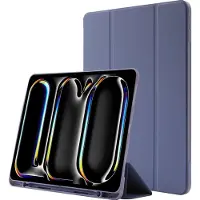 Mobigear Tablethoes geschikt voor Apple iPad Pro 11 Inch (2025) Hoes TPU,Kunstleer | Tri-Fold Gel Bookcase + Stylus Houder - Paars