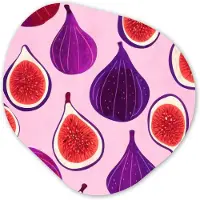MuchoWow Organische wanddecoratie 40x40 cm - Organisch schilderij Vijgen - Roze - Paars - Muurdecoratie woonkamer - Kamer decoratie - Schilderijen - Muurcirkel aesthetic
