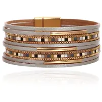 Deja Jewels Deja Armband goudkleurig met zilverkleurige basis en mozaïek detail