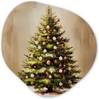 MuchoWow Organische wanddecoratie 40x40 cm - Organisch schilderij Kerst - Sfeer - Groen - Muurdecoratie woonkamer - Kamer decoratie - Schilderijen - Muurcirkel aesthetic