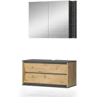 Vicco Edelin Badkamermeubelset – 2 delen Antraciet/Artisan