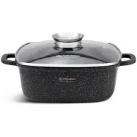 Edenberg Traditionele Steenpan met Deksel - 26cm, 5.5L, Geschikt voor Inductie