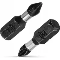 Pro Slagmoer bit PH1 x 25 mm S2 Zwart - 2 stuks