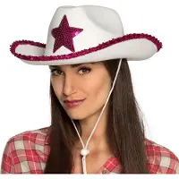 Boland Hoed Rodeo star wit/roze