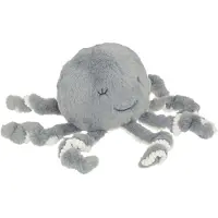 Atmosphera Octopus/inktvis knuffel van zachte pluche - grijs/wit - 22 cm - Knuffeldier