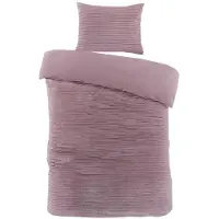 Papillon Teddy Rib Fleece dekbedovertrek Dorit - roze - 140x220