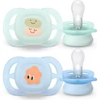 Philips AVENT Fopspeen +0m Start groen/blauw design 2 St Fopspeen