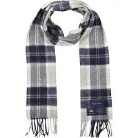 Suitable Sjaal Ruit Merino Wol Blauw Grijs -