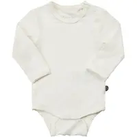 Minymo Romper l/s - Bamboe - Wit - - 1 jaar (80) - Rompers Lange Mouw