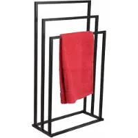 Yoka Home Vrijstaande Handdoekhouder Zwart - 3 Armen - Badkamer