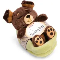 Nici Knuffel, Sleeping Pets, bruine hond in een groene mand, kleur: groen