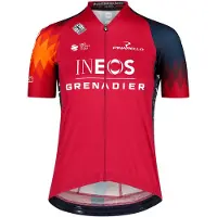 Bioracer Ineos Grenadiers - Fietsshirt Officieel 2023 - Dames - Rood - Korte Mouw - Ademend & Aansluitend - Maat XXL