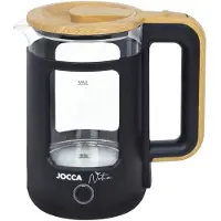 Jocca Waterkoker 1,8 L Nature – RVS binnenkant & droogkookbeveiliging – Zwart / Roestvrij - 2186N